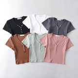 Women T-Shirt Short Sleeve T-shirt Slim Fit Slimming Top
