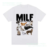 MILF Man I Love Felines Funny Meme T-Shirt Cat Lovers Graphi