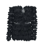 Women Co-Ord Set Midriff-Baring Long Sleeve Top Pure Desire Skirt Outfit Women