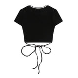 Women T-shirt Letter Printed Short T-shirt Women's Summer Casual