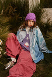 Unisex Jacket Autumn Texture Splicing Coat Women's Clothing