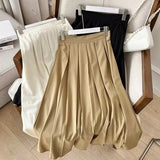 Women Skirt Vintage Spring High Waist Midi Skirt