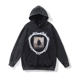 Unisex Vintage Hoodie Figure Print Cotton Sweater