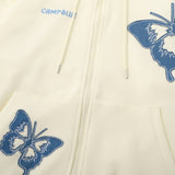 Men Hoodie Butterfly Paste Cloth Embroidery Hooded Jacket