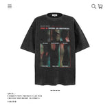 American vintage street T-shirt men's loose spring and summer half-sleeved shirt