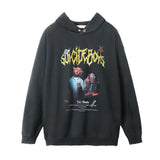 Men Hoodie Printed Washed and Worn Hooded Sweaters Menswear
