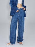 Unisex Pants Fall Pocket Raw Hem Jeans