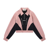 Women Hoodie Patchwork Sweater Women's Autumn Leisure Long-Sleeve Zipper