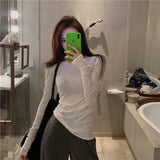 Women Long Sleeve Shirt Undershirt Slim Fit Top