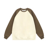 Men Hoodie Raglan Sleeve round Neck Sweater Men's Spring and Autumn Loose Casual