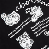 Men Hoodie Cartoon Kitten Printed Crew Neck Sweatshirt Boys