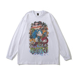 Men Long Sleeve Shirt Vintage Portrait Printing Long Sleeve T-shirt Men Loose