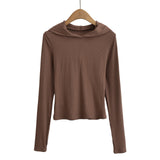 Women T-shirt Hooded Bottoming Shirt Women's Autumn Long-Sleeved Top T-shirt