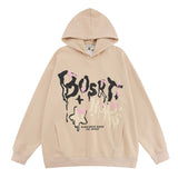 Men Hoodie Letter Graffiti Foaming Printed Hoodie