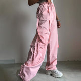 Women Cargo Pants Stitching Wide-Leg Pants Cargo Pants Loose Trousers