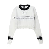 Women Sweater Short Knitwear for Girls Spring and Autumn round Neck
