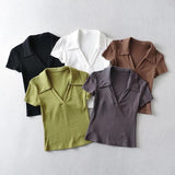 Women T-shirt Spring Summer Slim-Fit Short-Sleeved T-shirt