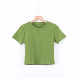 Women T-Shirt Women's T-shirt Summer round Neck Short Sleeves Short Top
