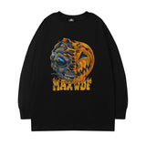 Men Long Sleeve Shirt Fashion Brand Personality Cartoon Printed Loose Long Sleeves T-shirt Men and Women Hip Hop