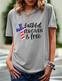 Women's Independence Day T Shirt Pattern Printed Short-Sleeved T-shirt