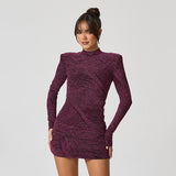 Woman Dresses Women's Spring Leisure round Neck Long Sleeve Pullover Short Dress