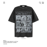 American vintage street T-shirt pure cotton retro men's and women's summer loose