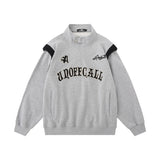 Men Hoodie Loose Sweater Men's Autumn and Winter Letter Embroidery Daily Leisure