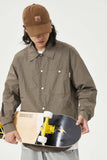 Unisex Jacket Autumn Side Pocket Plaid Shirt Women's Clothing