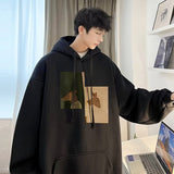 Men Hoodie Hooded Sweater Men's Autumn Loose Couple Sleeve Hoodie Coat