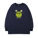 Men Long Sleeve Shirt Retro Hip Hop Long Sleeve T-shirt Men's and Women's Spring and Autumn Ins round Neck