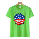 Women's Independence Day T Shirt T-shirt Women's Short-Sleeved Shirt Sunflower Print