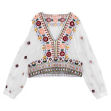 Women Skirt Summer Women's Contrast Color Embroidery Top and Skirt