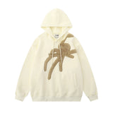 Men Hoodie Flocking Embroidered Spider Hooded Sweater Loose Casual Pullover