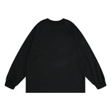 Men Hoodie English Printed Crew Neck Sweatshirt Loose Side Stripe Contrast Color Long Sleeves