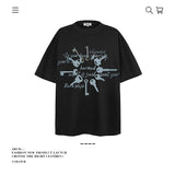 American vintage street T-shirt pure cotton men's and women's summer loose half-sleeves