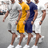 Men Co-Ords Summer Men's Solid Color Suit Casual