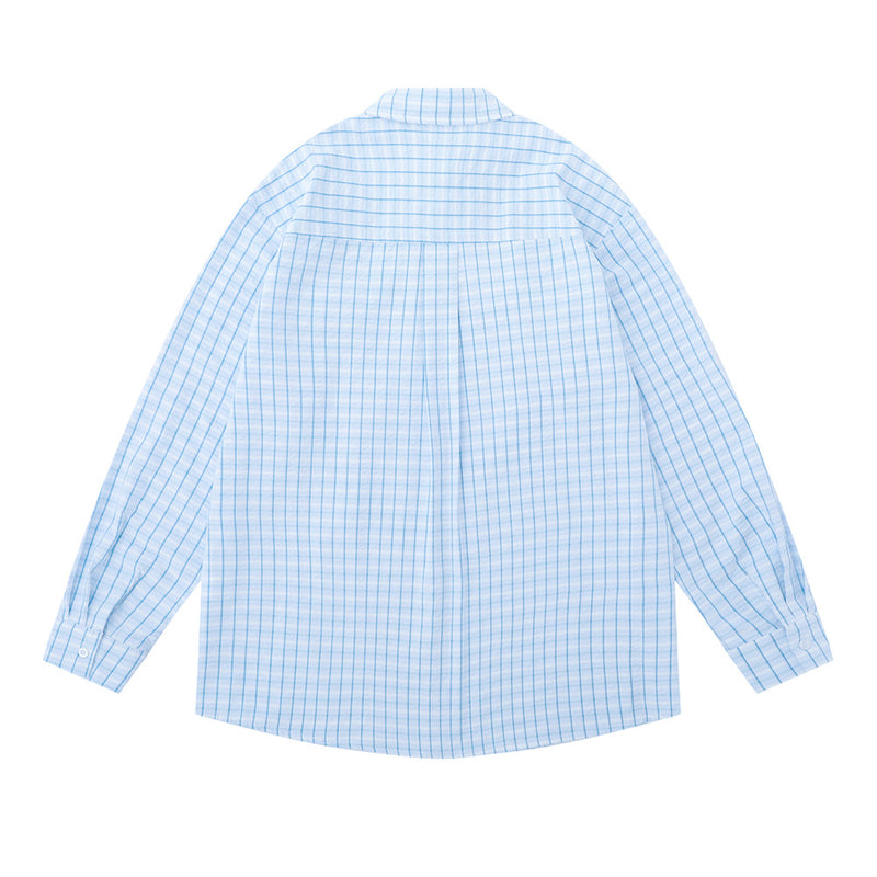 Men Long Sleeved T Shirt Spring and Autumn Yarn-Dyed Plaid Long Sleeve Shirt Men's Fashion Brand Bowknot Shirt