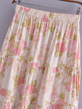 Women Skirt Spring and Autumn Elastic Printed Skirt