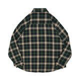 Men Long Sleeved T Shirt Spring and Autumn Lattice Shirt Men Letter Embroidery Loose Shirt Coat