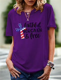 Women's Independence Day T Shirt Pattern Printed Short-Sleeved T-shirt