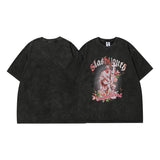 Men T Shirt Vintage Print Short Sleeves T-shirt Men and Women Street Hip Hop