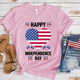Women's Independence Day T Shirt round Neck Short Sleeve T-shirt Women's Top