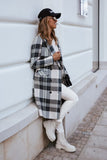 Women Coat Fashion Plaid Woolen Coat