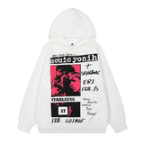 Men Hoodie Portrait Hooded Sweater Men's Loose Wash Pullover Hoodie Autumn