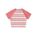 Women T-shirt Color Matching Short-Sleeved T-shirt Girls' round Neck Summer