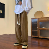 Men Sweatpants Corduroy Pants Men's Autumn and Winter Straight Loose Casual