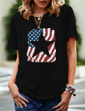 Women's Independence Day T Shirt Pattern Printed Short-Sleeved T-shirt