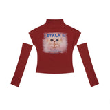 Women T-shirt Short T-shirt Women's High Street Slim Spring Half Turtleneck