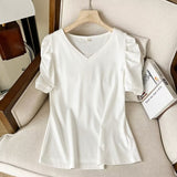Women T-Shirt T-shirt Women's Short Sleeve Summer White T-shirt Loose