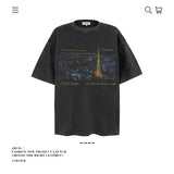 American vintage street T-shirt pure cotton retro men's and women's summer loose half sleeves